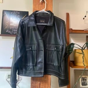 Black leather jacket